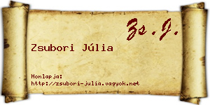 Zsubori Júlia névjegykártya